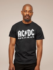 All + Every Black ACDC Back In Mens Music 100% Cotton T-Shirt - Image 1 of 3