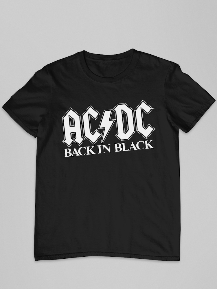 All + Every Black ACDC Back In Mens Music 100% Cotton T-Shirt - Image 2 of 3