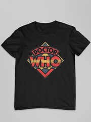 All + Every Black Doctor Mens Who 70s Logo 100% Cotton T-Shirt - Image 2 of 3
