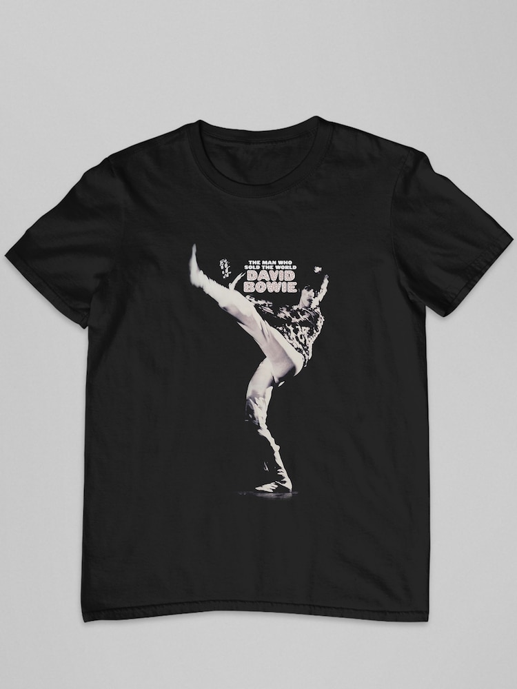 All + Every Black Mens David Bowie The Man Who Sold The World Music 100% Cotton T-Shirt - Image 2 of 3