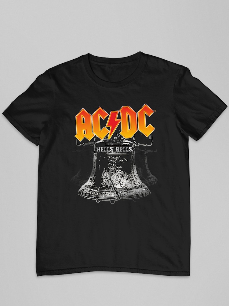 All + Every Black ACDC Hell Bells Mens 100% Cotton Music T-Shirt - Image 2 of 3