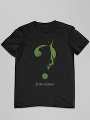 All + Every Black The Batman Riddler Question Mark Mens 100% Cotton T-Shirt - Image 2 of 3