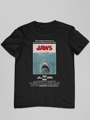 All + Every Black Jaws Movie Poster Mens 100% Cotton T-Shirt - Image 2 of 3
