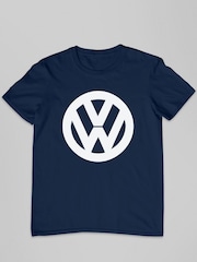 All + Every Blue Official Mens Volkswagen Classic White VW Logo 100% Cotton T-Shirt - Image 2 of 3
