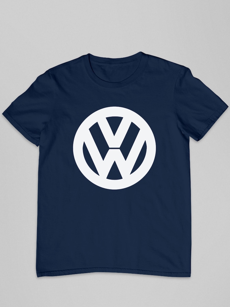 All + Every Blue Official Mens Volkswagen Classic White VW Logo 100% Cotton T-Shirt - Image 2 of 3