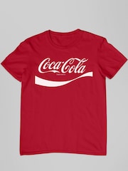 All + Every Red Mens Coca Cola Logo Swoosh 100% Cotton T-Shirt - Image 2 of 3