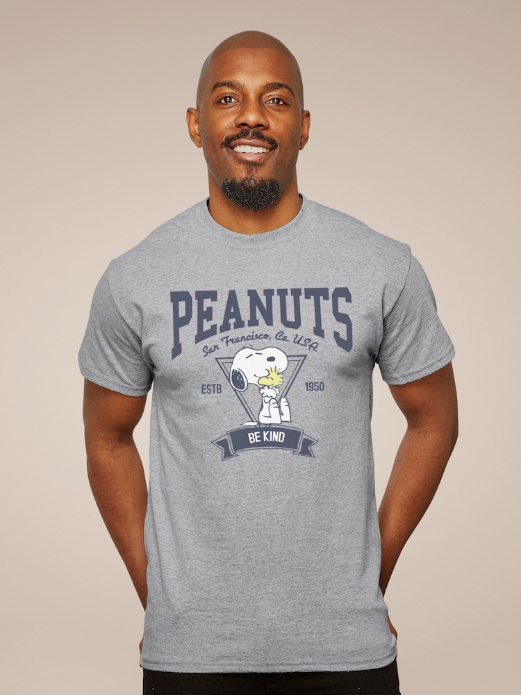 All + Every Grey Peanuts Snoopy And Woodstock San Francisco Be Kind Mens T-Shirt - Image 1 of 3