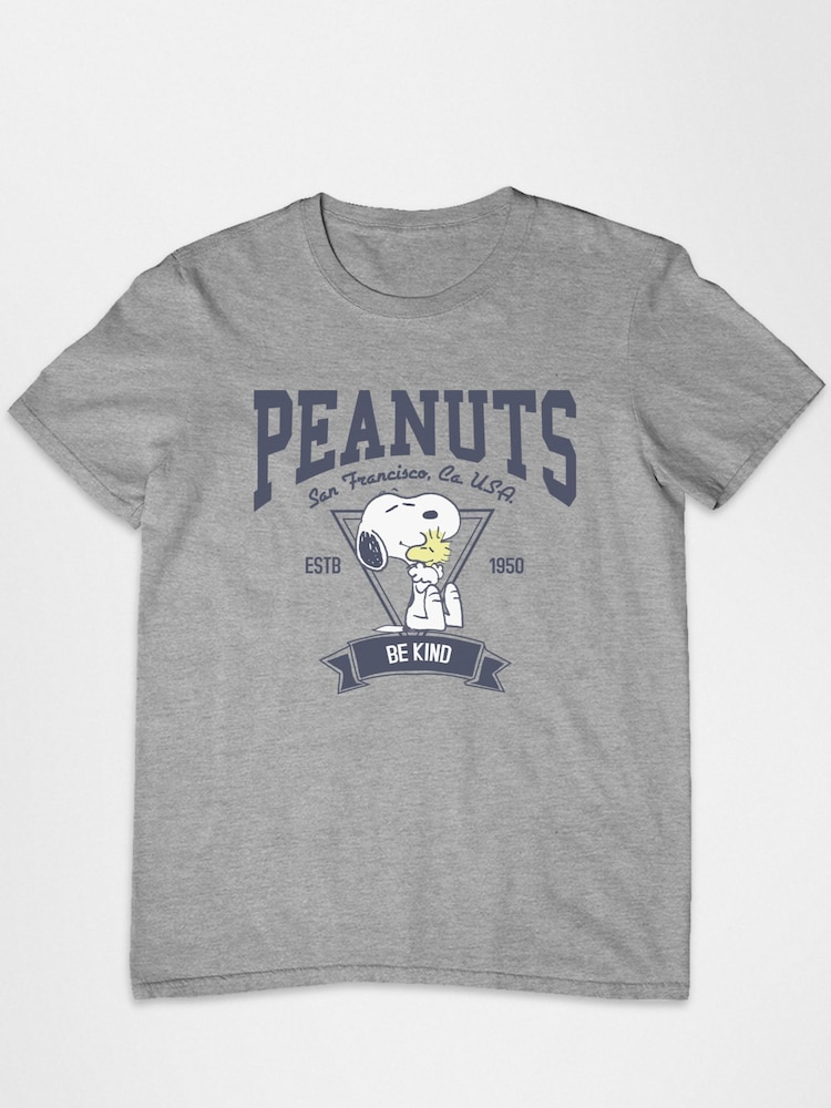 All + Every Grey Peanuts Snoopy And Woodstock San Francisco Be Kind Mens T-Shirt - Image 2 of 3