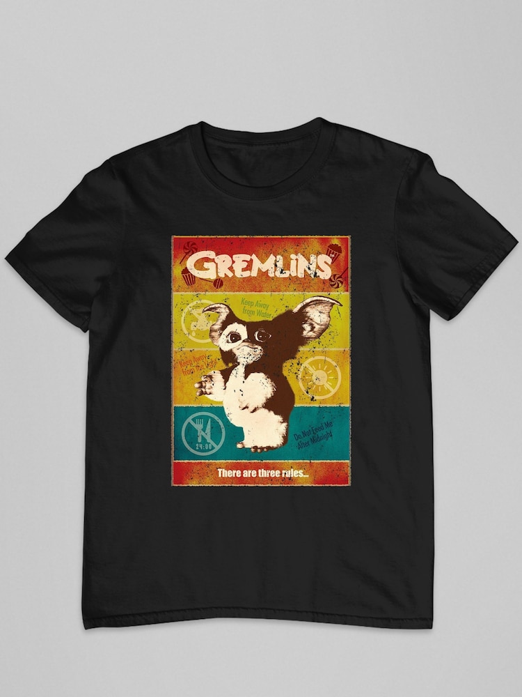 All + Every Black Gremlins Halloween Mens There Are Three Rules 100% Cotton T-Shirt - Image 2 of 3