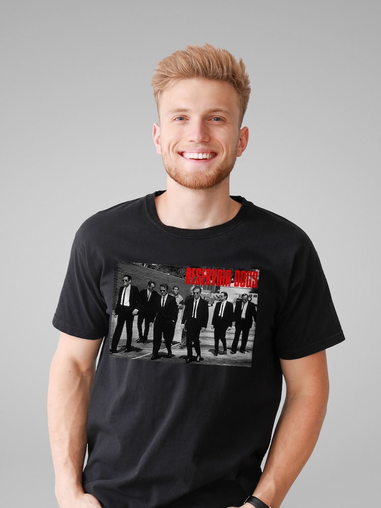 All + Every Black Reservoir Dogs Cast Title Shot Mens 100% Cotton T-Shirt - Image 1 of 3