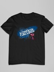 All + Every Black Peanuts Snoopy London Calling Mens 100% Cotton T-Shirt - Image 2 of 3