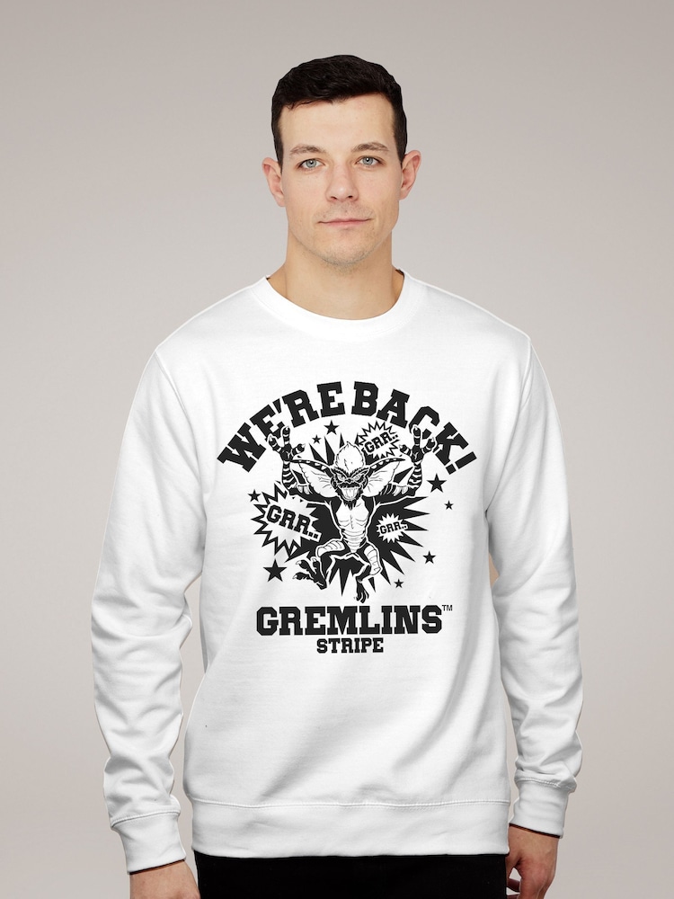 All + Every White Gremlins Halloween We Are Back Mens Sweatshirt - Image 1 of 3