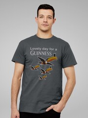 All + Every Grey Guinness Toucans Lovely Day For A Guinness Mens 100% Cotton T-Shirt - Image 1 of 3