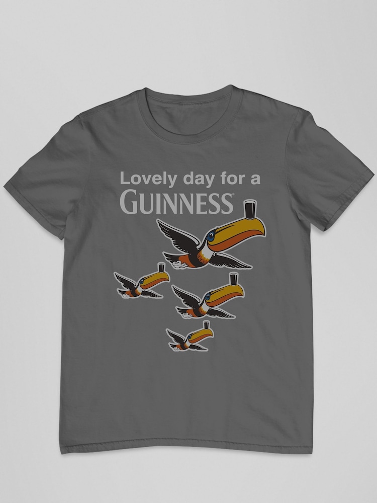 All + Every Grey Guinness Toucans Lovely Day For A Guinness Mens 100% Cotton T-Shirt - Image 2 of 3