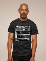 All + Every Black Ford Mustang Fastback Mens 100% Cotton T-Shirt - Image 1 of 3