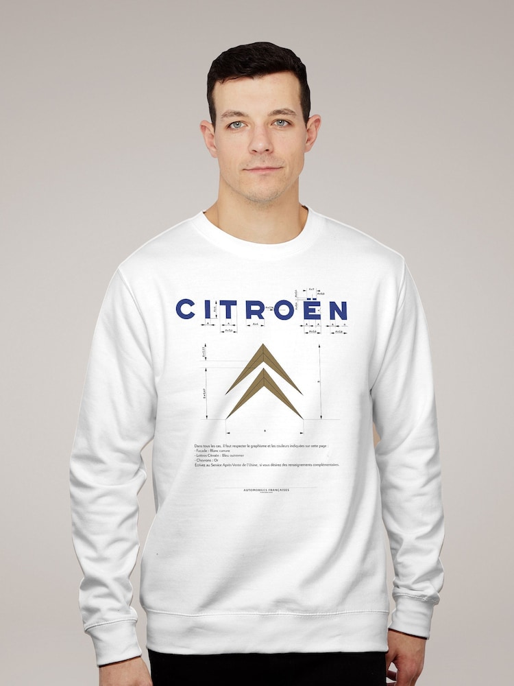All + Every White Citroen Classic Logo Mens Sweatshirt - Image 1 of 3