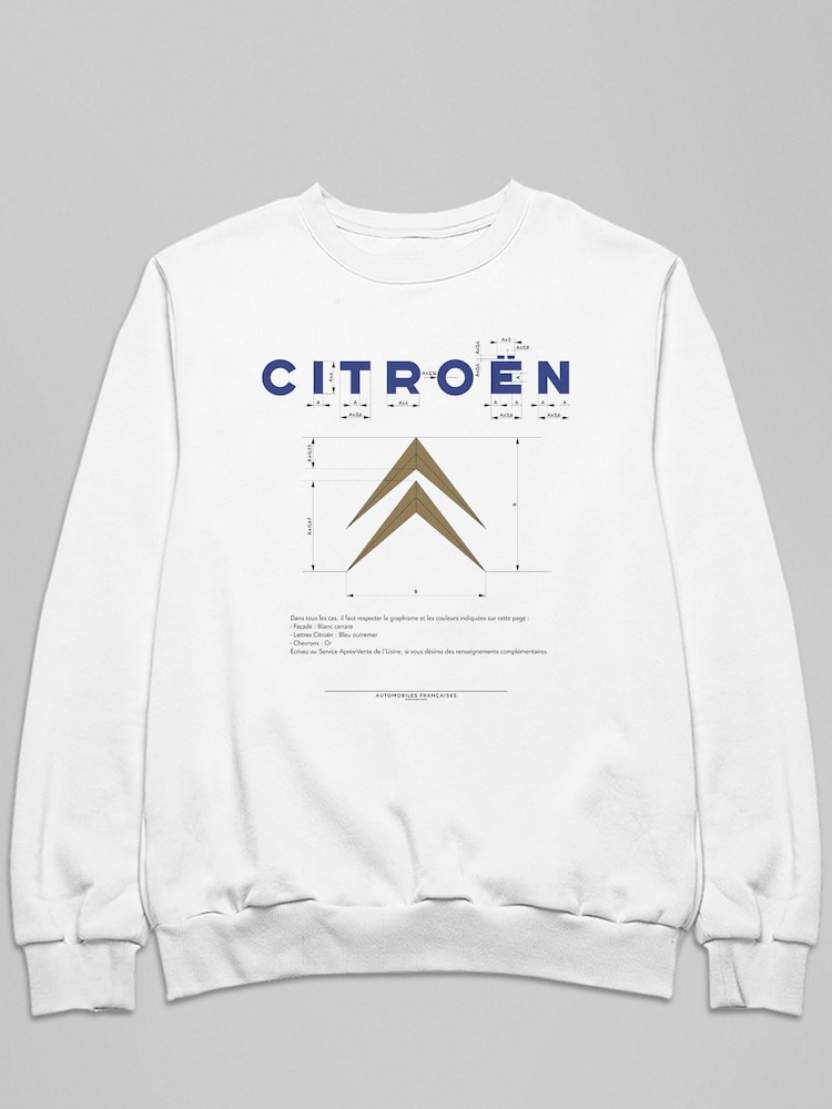 All + Every White Citroen Classic Logo Mens Sweatshirt - Image 2 of 3