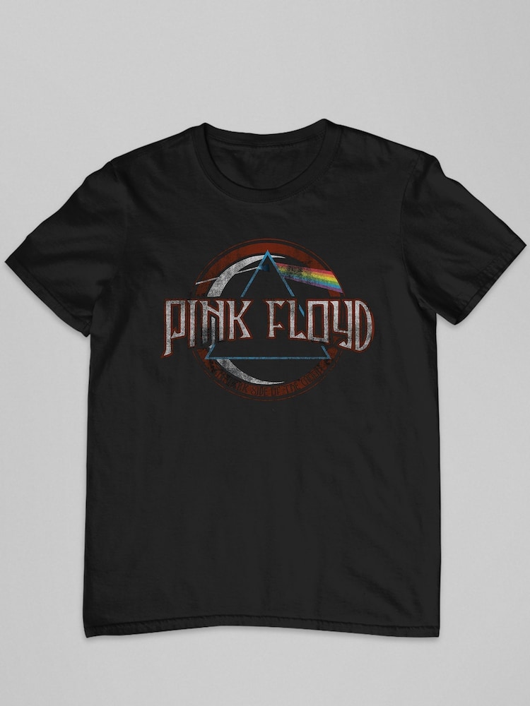 All + Every Black Pink Floyd Vintage Dark Side Of The Moon Seal Mens 100% Cotton Music T-Shirt - Image 2 of 3