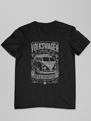 All + Every Black Volkswagen Parts And Service Guide Design Mens 100% Cotton T-Shirt - Image 2 of 3