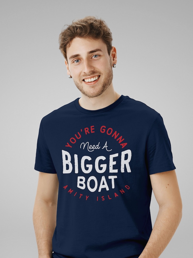 All + Every Blue Jaws You Are Gonna Need A Bigger Boat Amity Island Mens 100% Cotton T-Shirt - Image 1 of 3