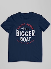 All + Every Blue Jaws You Are Gonna Need A Bigger Boat Amity Island Mens 100% Cotton T-Shirt - Image 2 of 3