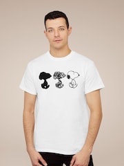 All + Every White Peanuts Snoopy Black And Trio Mens 100% Cotton T-Shirt - Image 1 of 3