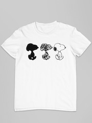 All + Every White Peanuts Snoopy Black And Trio Mens 100% Cotton T-Shirt - Image 2 of 3
