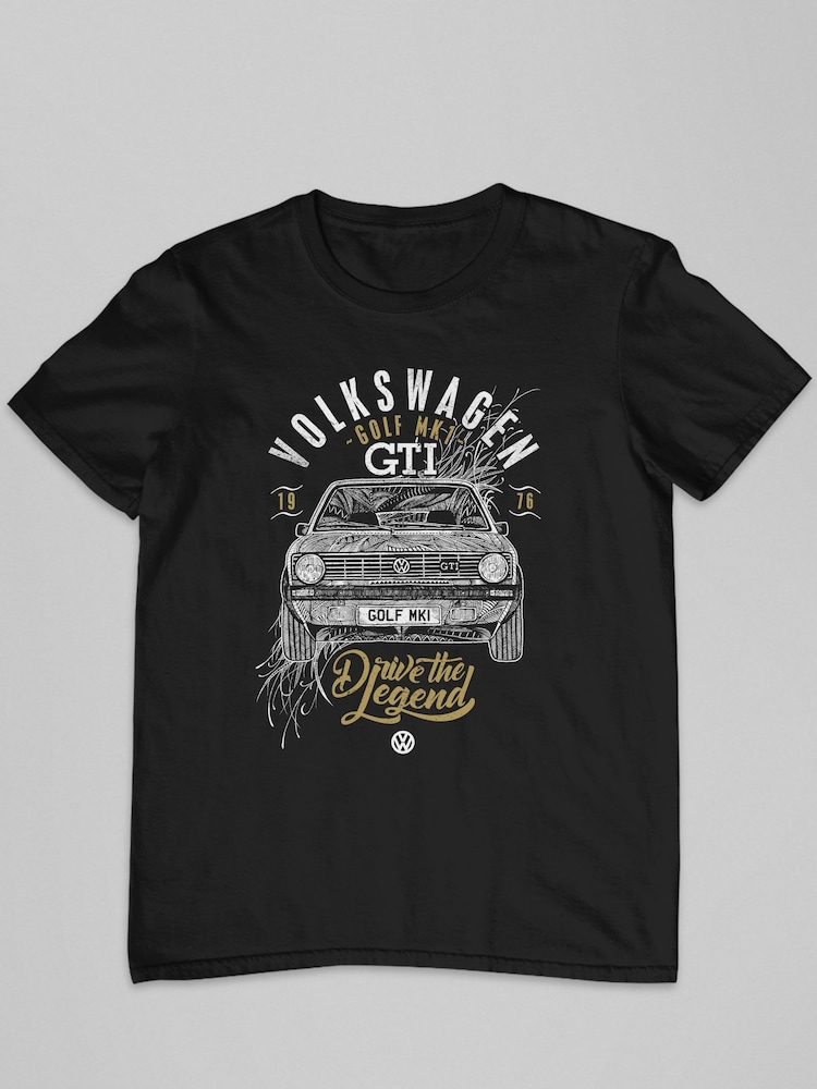 All + Every Black Volkswagen Golf GTI Drive The Legend Mens 100% Cotton T-Shirt - Image 2 of 3