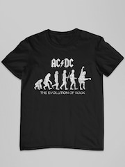 All + Every Black ACDC Evolution Of Rock Mens Music 100% Cotton T-Shirt - Image 2 of 3