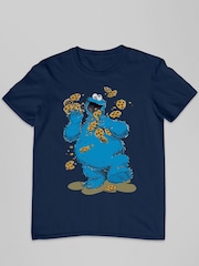 All + Every Blue Sesame Street Cookie Monster Cookies Mens 100% Cotton T-Shirt - Image 2 of 3