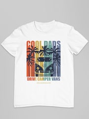 All + Every White Volkswagen Cool Dads Drive Campervans Mens 100% Cotton T-Shirt - Image 2 of 3