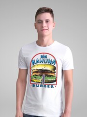 All + Every White Pulp Fiction Big Kahuna Burger Logo Mens 100% Cotton T-Shirt - Image 1 of 3