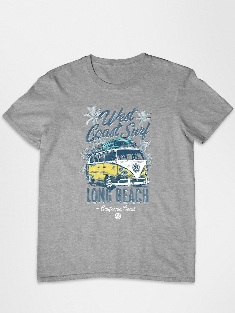 All + Every Grey Volkswagen Long Beach California Coast Mens T-Shirt - Image 2 of 3