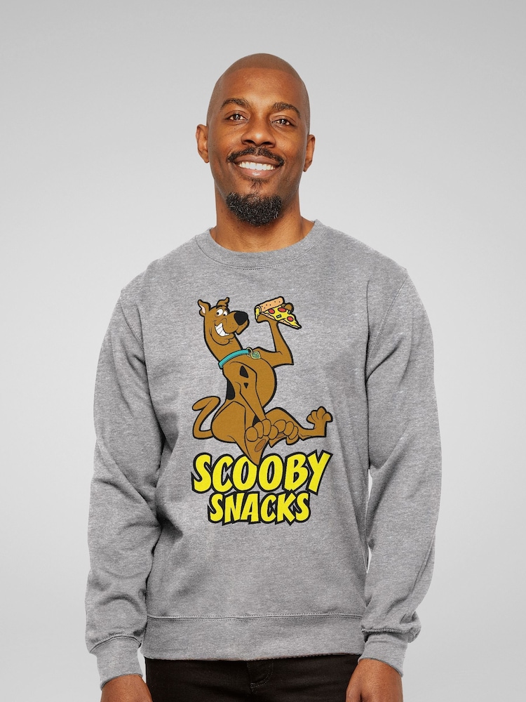 All + Every Grey Scooby Doo Pizza Scooby Snacks Mens Sweatshirt - Image 1 of 3