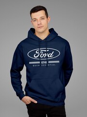 All + Every Blue Ford GT40 Quintessential Mens Hooded Sweatshirt - Image 1 of 3