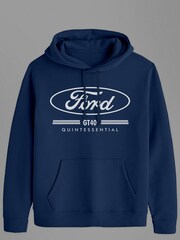 All + Every Blue Ford GT40 Quintessential Mens Hooded Sweatshirt - Image 2 of 3