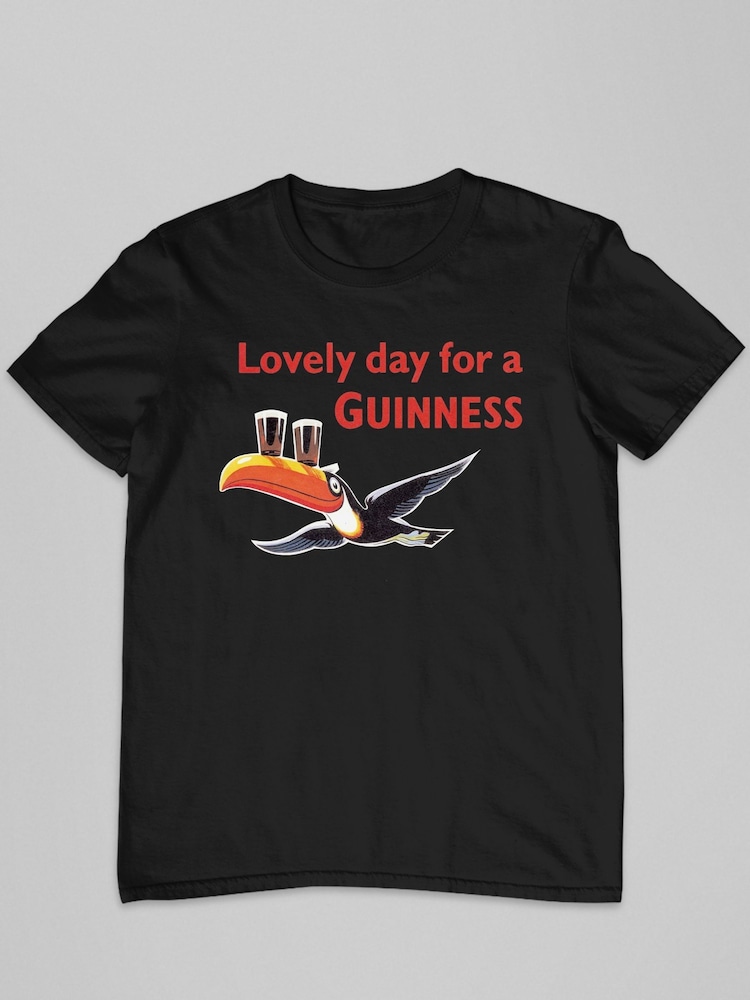 All + Every Black Mens Lovely Day For A Guinness 100% Cotton T-Shirt - Image 2 of 3