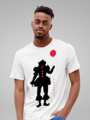 All + Every White Mens IT Halloween Pennywise 100% Cotton T-Shirt - Image 1 of 3