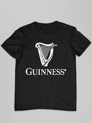 All + Every Black Mens Guinness Classic Harp Logod 100% Cotton T-Shirt - Image 2 of 3