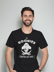 All + Every Black Mens 100% Cotton The Goonies Never Say Die T-Shirt - Image 1 of 3