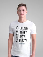 All + Every White Mens 100% Cotton The Goonies Character Line Up T-Shirt - Image 1 of 3