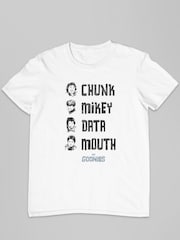 All + Every White Mens 100% Cotton The Goonies Character Line Up T-Shirt - Image 2 of 3