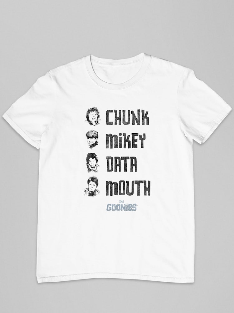 All + Every White Mens 100% Cotton The Goonies Character Line Up T-Shirt - Image 2 of 3