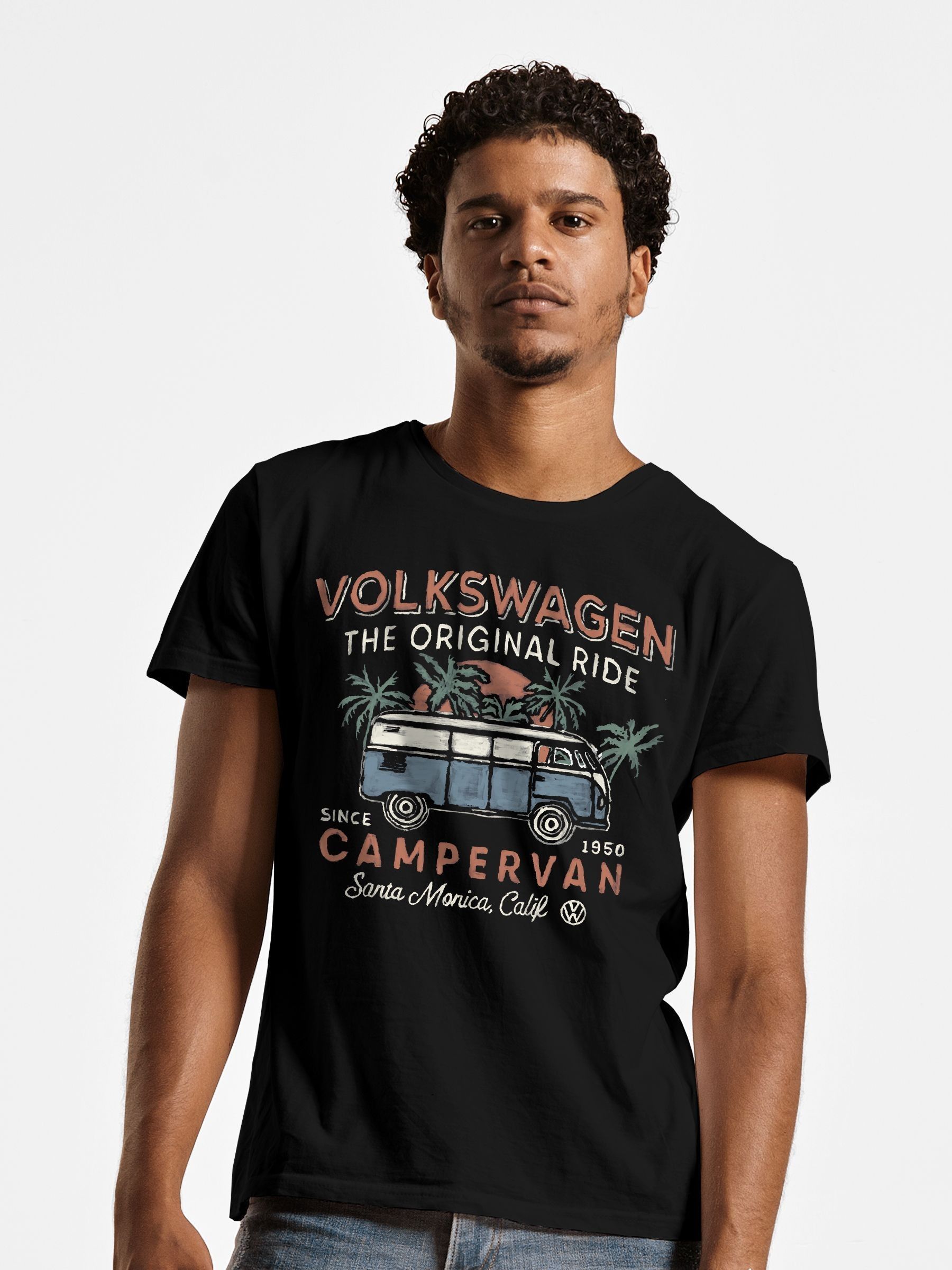 Buy All Every Black Mens 100 Cotton Official Volkswagen The Original Ride Campervan T Shirt from the Next UK online shop
