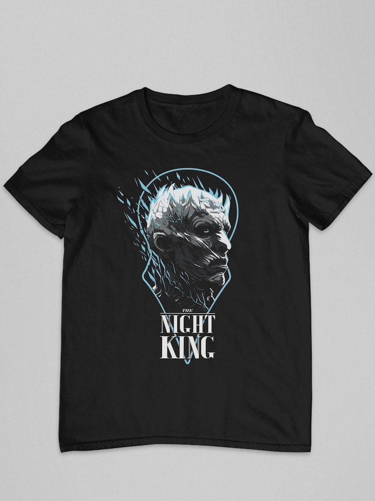 All + Every Black Game Of Thrones Mens The Night King White Walker Sigil 100% Cotton T-Shirt - Image 2 of 3