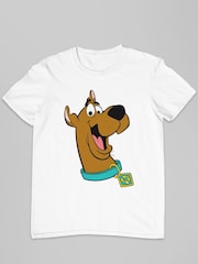 All + Every White Mens Scooby Doo Collar Smile 100% Cotton T-Shirt - Image 2 of 3