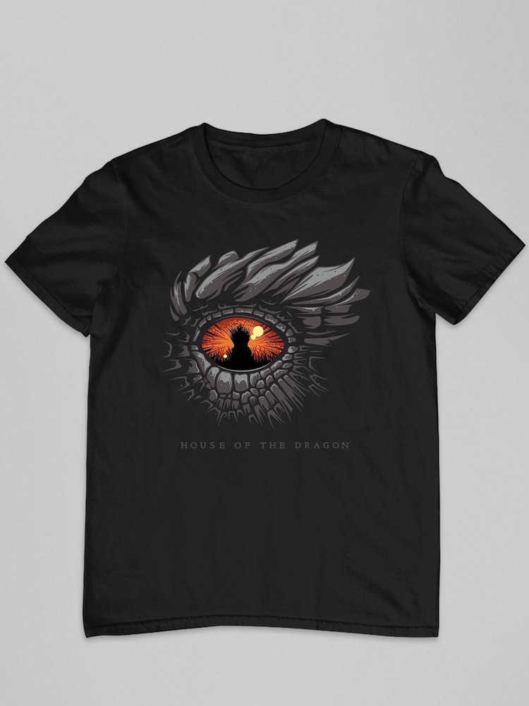 All + Every Black House Of The Dragon Mens Eye Of The Dragon 100% Cotton T-Shirt - Image 2 of 3