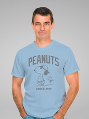 All + Every Blue Mens Peanuts Snoopy And Woodstock Outline Since 1950 100% Cotton T-Shirt - Image 1 of 3