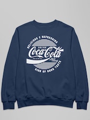 All + Every Blue Coca Cola Circle Logo White Text Mens Sweatshirt - Image 2 of 3