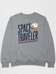 All + Every Grey Peanuts Snoopy Space Traveler Men's Sweatshirt - Image 2 of 3